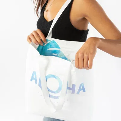 Shop Aloha Collection Monstera Dawn Reversible Tote In White