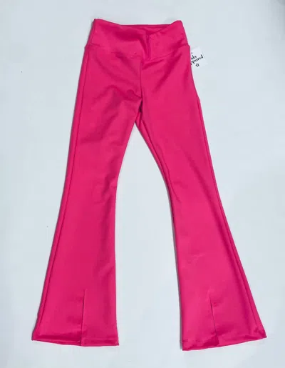 Shop Sls Apparel Slit Front Flare Legging In Pink