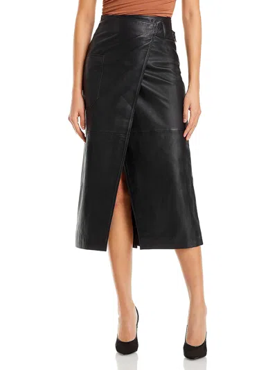 Shop Remain Amira Womens Slit Long Wrap Skirt In Black