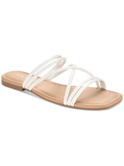 Shop Sun + Stone Quinley Womens Slip On Square Toe Strappy Sandals In Multi