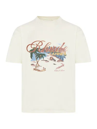Shop Rhude T-shirts In White