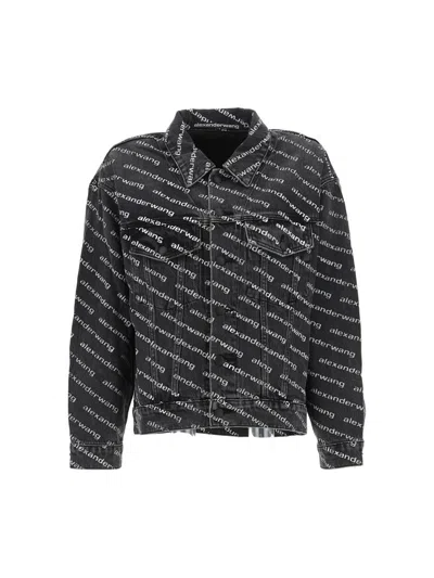 Shop Alexander Wang T T By Alexander Wang Jackets In Grey Aged/white