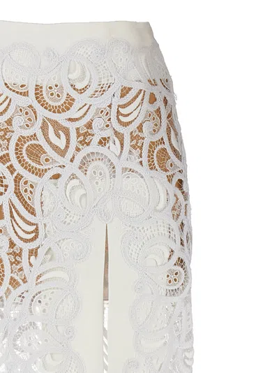 Shop Ermanno Scervino Lace Longuette Skirt Skirts White