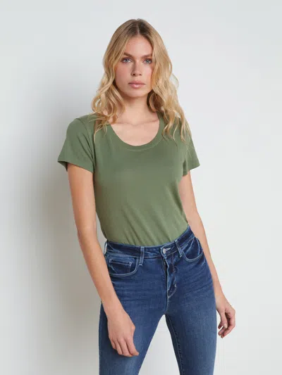Shop L Agence Cory Cotton Scoopneck Tee In Clover