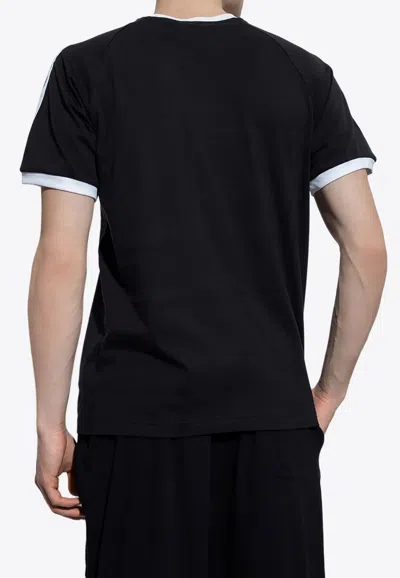 Shop Adidas Originals Adicolor Logo Embroidered Crewneck T-shirt In Black