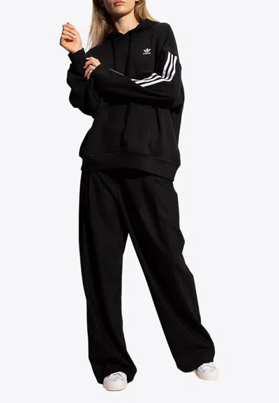 Shop Adidas Originals Adicolor Oversized Hooded Sweatshirt In Black