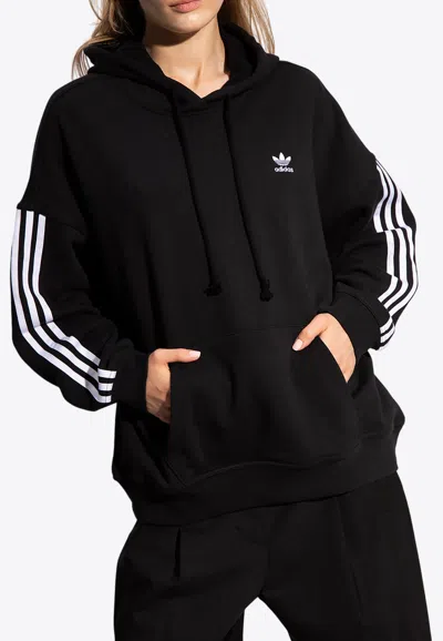 Shop Adidas Originals Adicolor Oversized Hooded Sweatshirt In Black