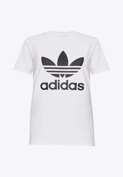 Shop Adidas Originals Adicolor Trefoil Logo T-shirt In White