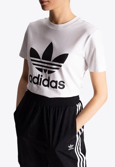 Shop Adidas Originals Adicolor Trefoil Logo T-shirt In White