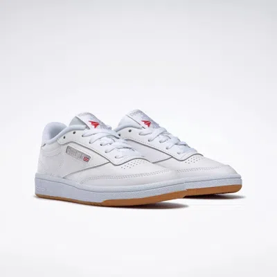Shop Reebok Club C 85 Bs7686 Womens White Light Gray Gum Sneaker Shoes Size 8.5 Zj377