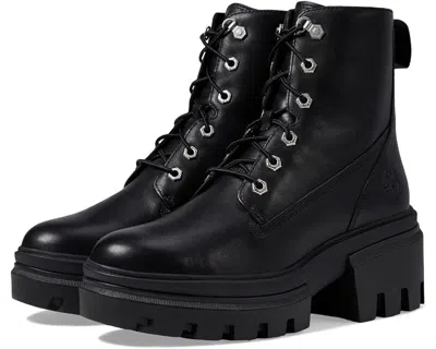 Shop Timberland Everleigh Tb0a41s7 015 Womens Black Leather Lace Up Combat Boots Up74
