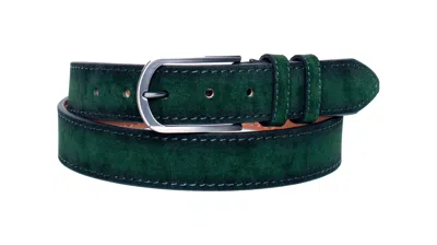 Vellapais Verona Green Suede Mens Belt In Green