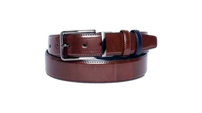 Vellapais Vintage Reversible Brown Navy Mens Belt In Blue