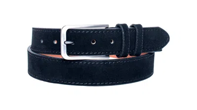 Vellapais Parma Black Suede Mens Belt In Black