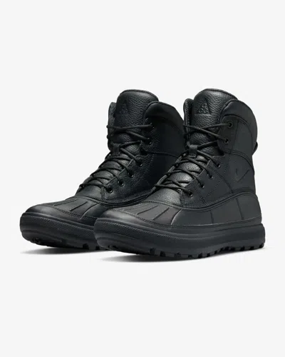 Shop Nike Woodside Ii 525393-090 Men's Black Leather Waterproof Ankle Boots Nr5251