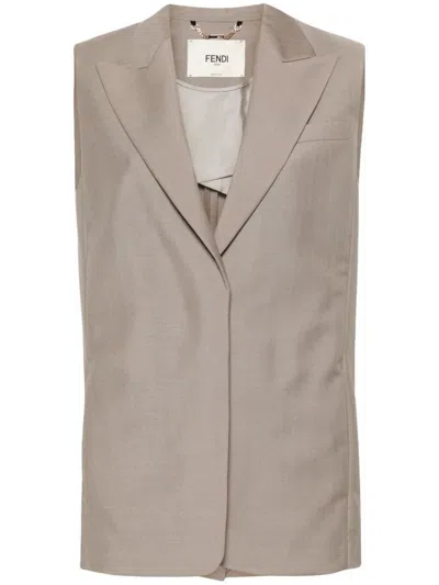 Fendi Kid Vest In Nude & Neutrals