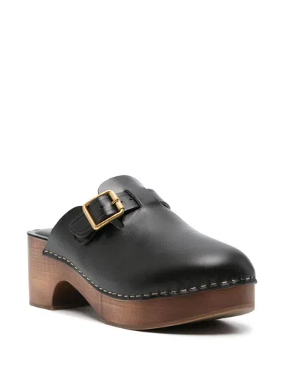 Shop Golden Goose Leather Clogs Shoes In Black