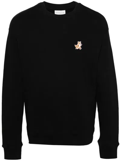 Shop Maison Kitsuné Fox Logo Crewneck Sweatshirt Clothing In Black