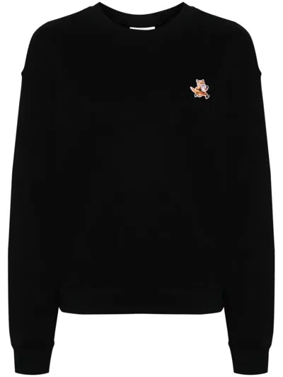 Shop Maison Kitsuné Speedy Fox Crewneck Sweatshirt Clothing In Black
