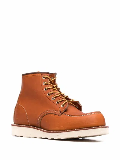 Shop Red Wing Shoes Classic Moc Leather Ankle Boots In Leather Brown