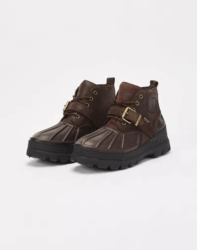 Shop Polo Ralph Lauren Oslo Low Men's Brown Leather Waterproof Boots Size 10.5 Foh149