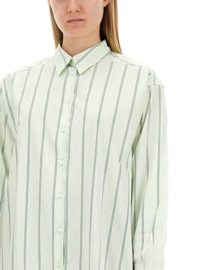 Shop Aspesi Striped Shirt In Green
