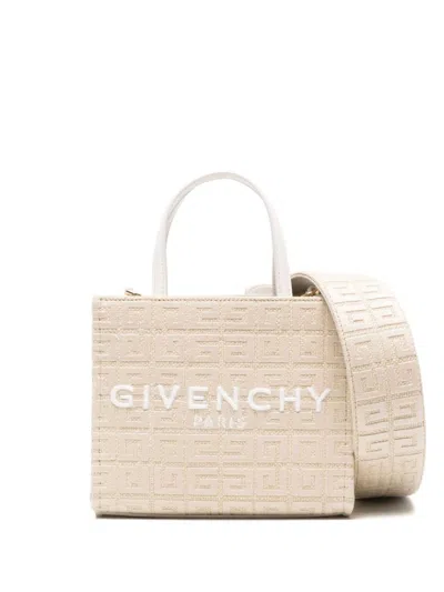 Shop Givenchy G-tote Mini Juta Shopping Bag In White