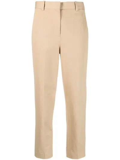 Shop Circolo 1901 Cotton Cropped Trousers In Brown