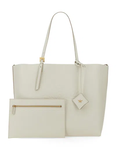 Shop Mcm Shopping Bag "himmel" Large In White