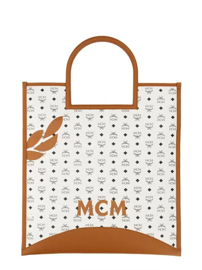 Shop Mcm Tote Fold Bag "aren" Xl In White