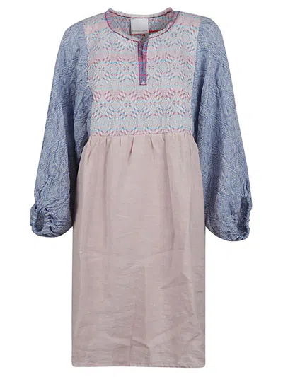 Shop Ninaleuca Linen Short Dress In Pink