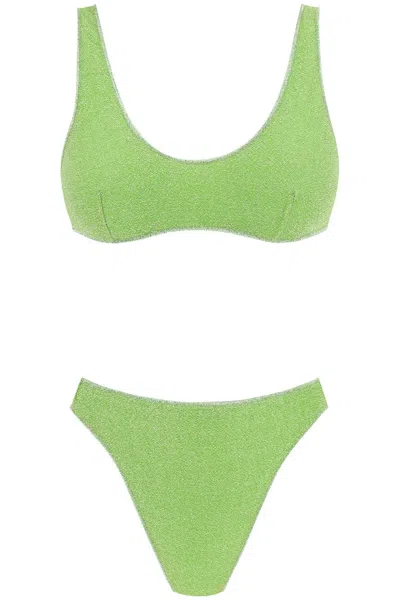 Shop Oseree Set Bikini Lumière In Green