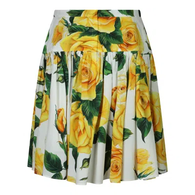 Shop Dolce & Gabbana Skirts In Rose Gialle Fdo Bco