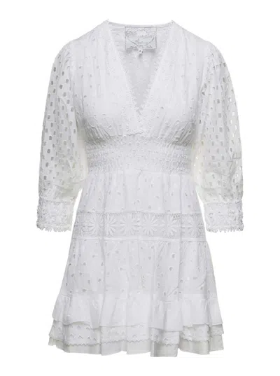 Shop Temptation Positano Embroidered Dress In White