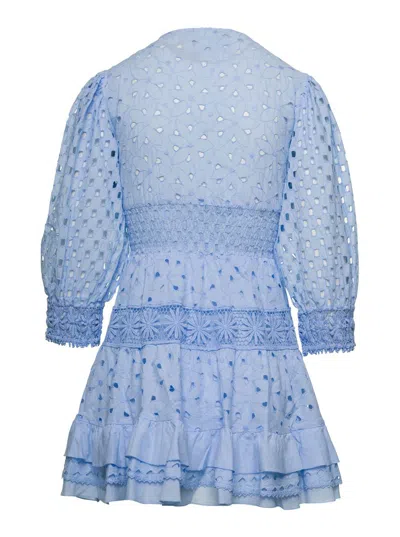 Shop Temptation Positano Embroidered Dress In Blue