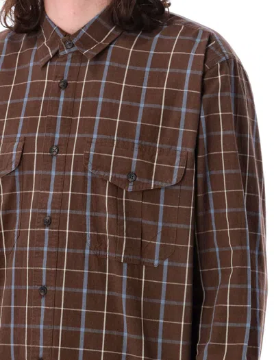 Shop Filson Washed Feather Cloth Shirt In Olive Check