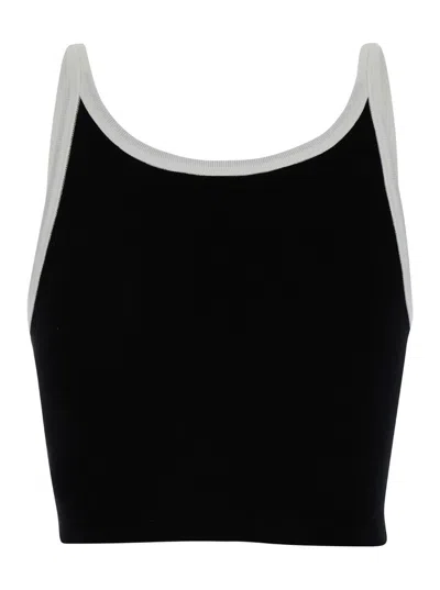 Palm Angels Monogram Tank Top Black Off White In Black
