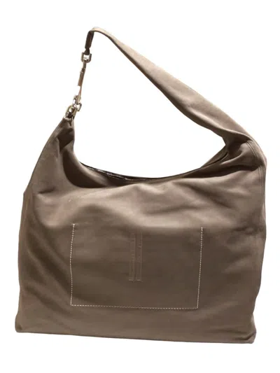 Shop Rick Owens Cow Leather Bag In Grey