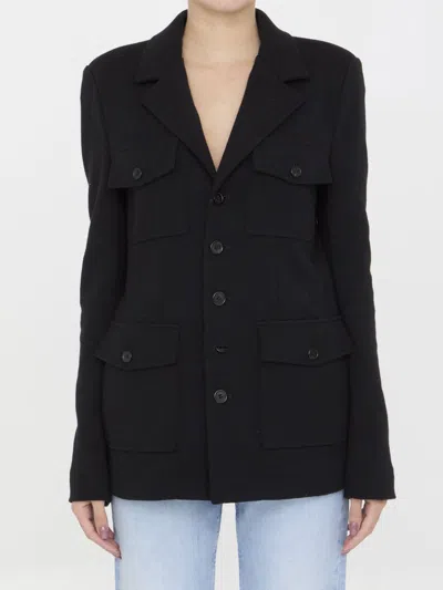 Shop Saint Laurent Saharienne Jacket In Black