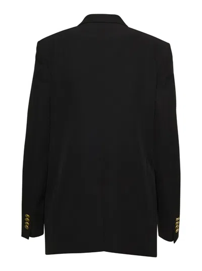 Shop Tagliatore Black Double-breasted Jacket In Techno Fabric Stretch Woman