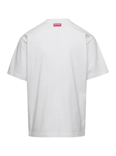 Shop Kenzo White T-shirt With Tiger Varsity Embroidery In Cotton Man