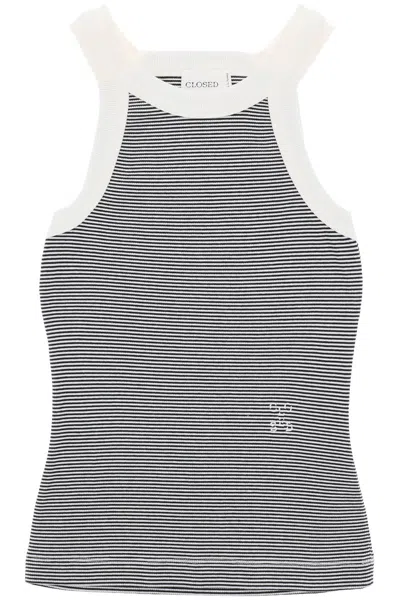 Shop Closed Striped Racer Tank Top In Mixed Colours