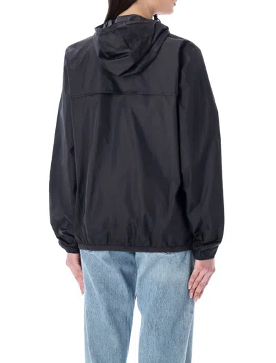 Shop Comme Des Garçons Play Bicolor Waterproof Zip Jacket With Hood In Blue Black