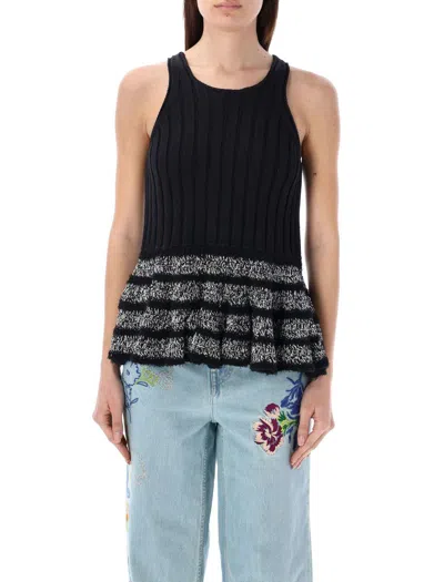 Shop Kenzo Crochet Tank Top In Black