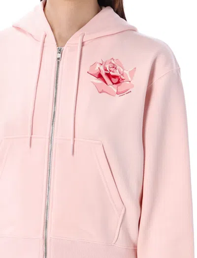 Shop Kenzo Rose Zip-up Hoodie In Pink