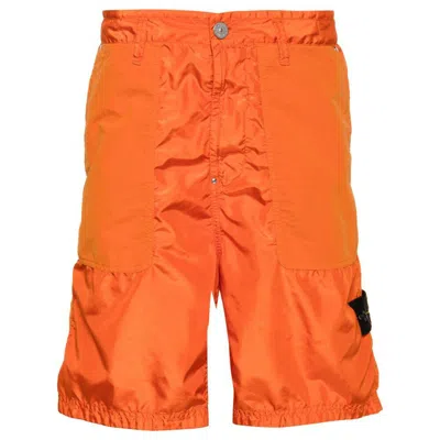 Shop Stone Island Shorts In Orange