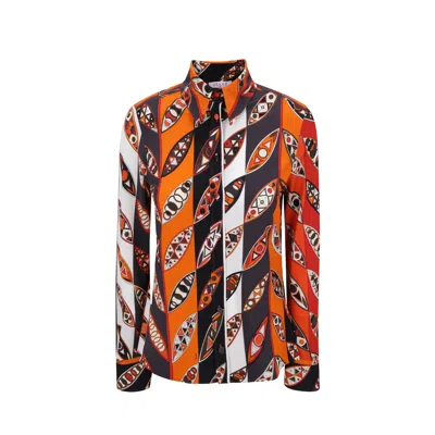 Shop Emilio Pucci Printed Shirt In Orange