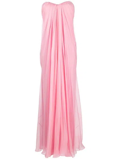 Shop Alexander Mcqueen Bustier Dress Clothing In Pink & Purple