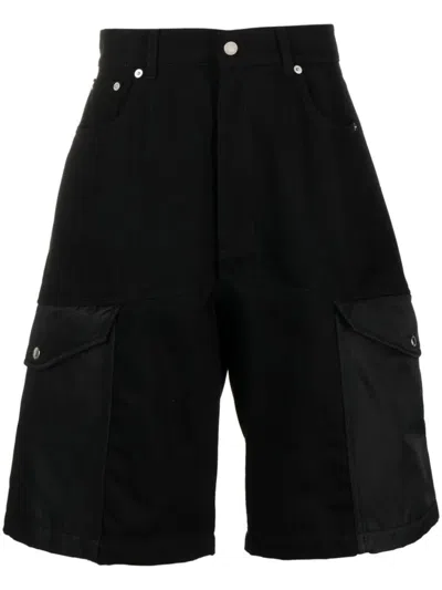 Shop Alexander Mcqueen Hybrid Denim Shorts Clothing In Black