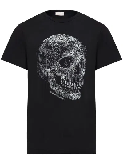 Shop Alexander Mcqueen T-shirt With Print Clothing In Black